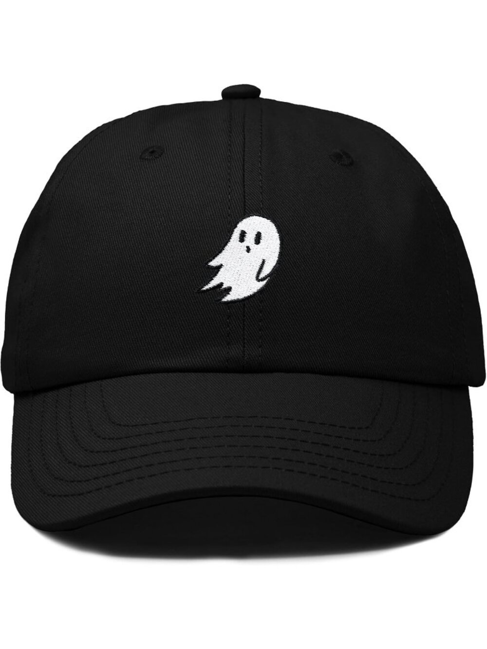 Unisax Black Halloween Dalix Ghost Embroidered Cotton Adjustable Baseball Cap